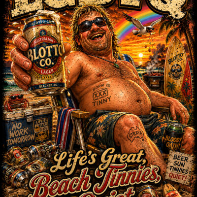 Life's Great, Beach, Tinnies, -Quiet - Mens Classic Tee 2 Thumbnail